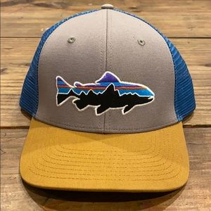 Patagonia Salmon Fish Snapback Hat 